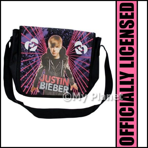   MESSENGER SHOULDER SCHOOL COLLEGE GYM BAG JUSTIN BIEBER OFFICIAL *NEW