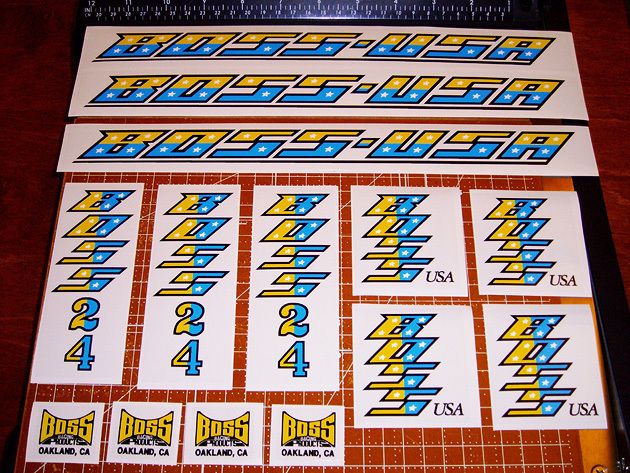 80s Boss BMX USA Racing Restoration Decal Sets 24 Cruiser   Blue 