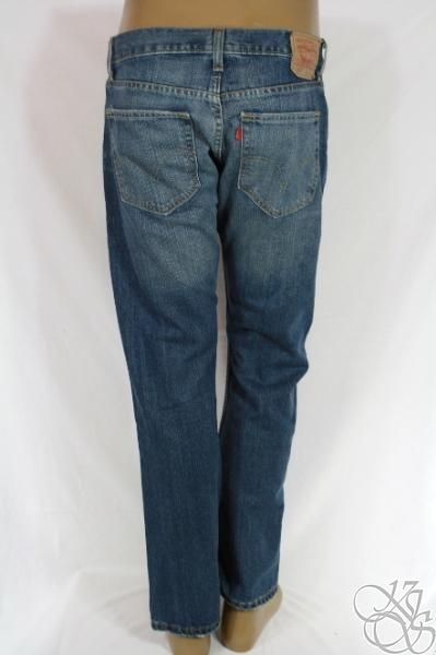 LEVIS JEANS 514 Slim Fit Straight Leg Medium Damage Denim Mens Pants 