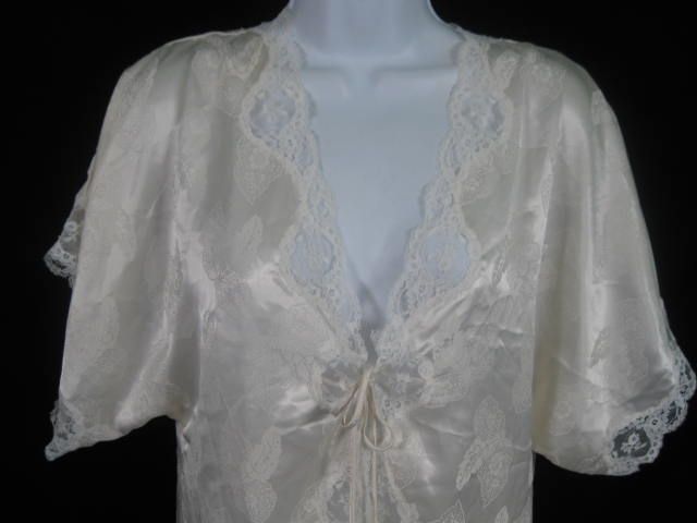 EVE STILLMAN COUTURE Cream Short Sleeve Lace Shirt S  