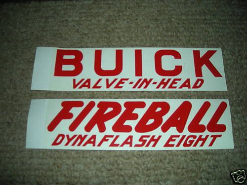 1942   1953 Buick 8 Fireball Valve Cover Decal  