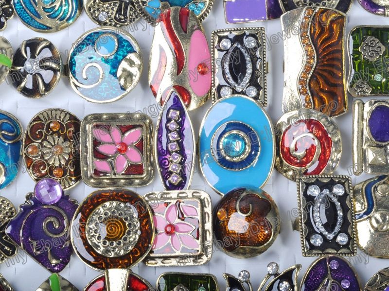 wholesale mix lots 10 craft enamel fashion rings HE29  