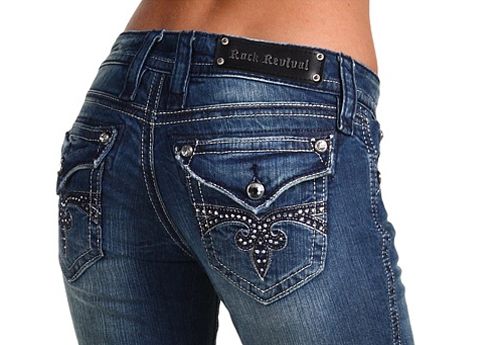 New Womens Rock Revival Jeans SORA S4 RJ8266S4 Swarovski in Fleur De 