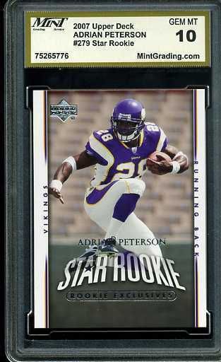 ADRIAN PETERSON 2007 Upper Deck MGS 10 Star Rookie GEM  