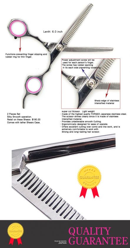 HAIR CUTTING SCISSORS BARBER THINNING SHEARS SET BOX  