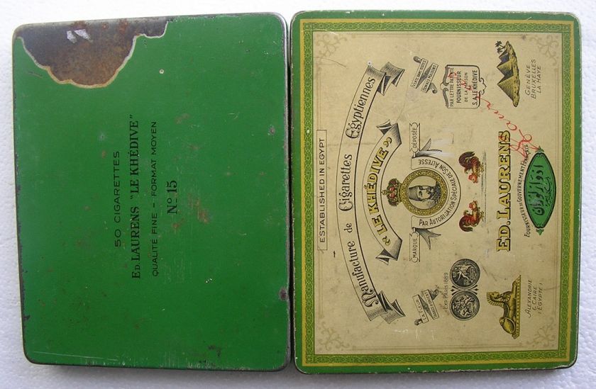 OLD TOLE CIGARETTE TIN ED. LAURENS LE KHEDIVE  