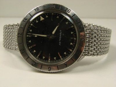 1969 ACCUTRON ASTRONAUT WATCH. MESH BRACELET. RARE DIAL  