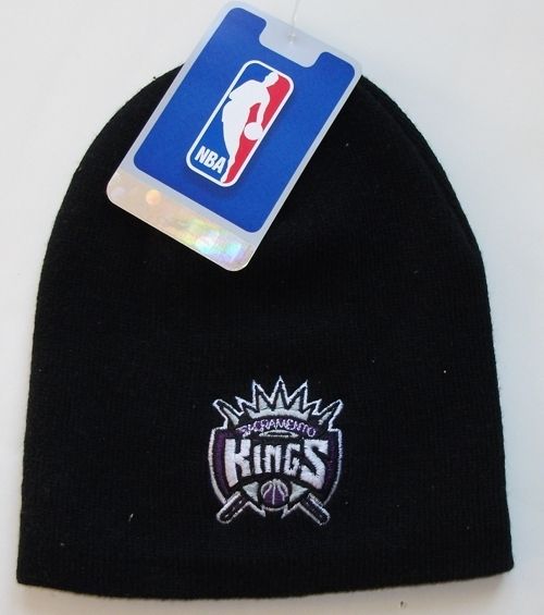 SACRAMENTO KINGS NBA BLACK KNIT BEANIE HAT OSFA  