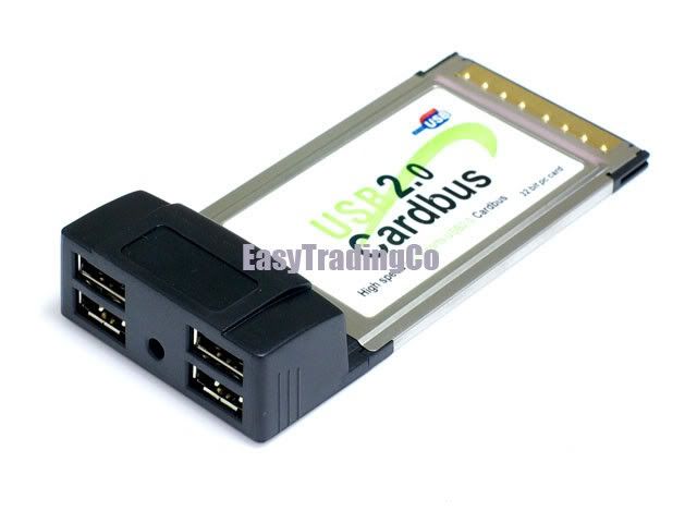 PCMCIA to 4 2.0 USB Hub Cardbus Laptop Notebook Adapter  