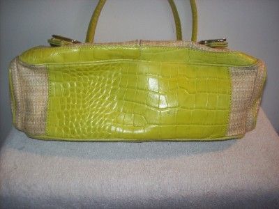 COLE HAAN Amanda Straw Flap Bag in Citrine EUC  