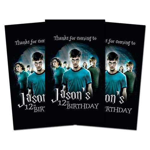 10 HARRY POTTER Birthday Party THANK YOU TAGS  