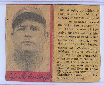 1949 Philadelphia Bulletin Taft Wright Athletics  