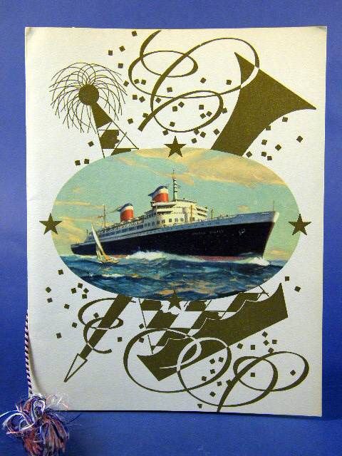 Aug 1967 SS United States Lines 3 Gala Dinner Menus  