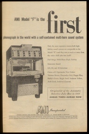 1955 AMi Model F 120 jukebox photo vintage trade print ad  