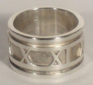 TIFFANY & CO Sterling WIDE ATLAS Ring   Tiffany Pouch    