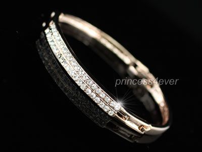 Rose Gold Plated Bangle use Swarovski Crystal SB023  