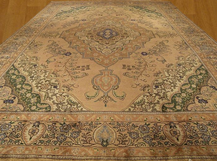 10x13 Handmade Antique Persian Tabriz Serapi Wool Rug  