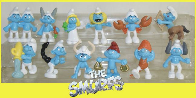 12pcs The Smurfs figure PAPA SMURFETTE Constellation smurf SY04  