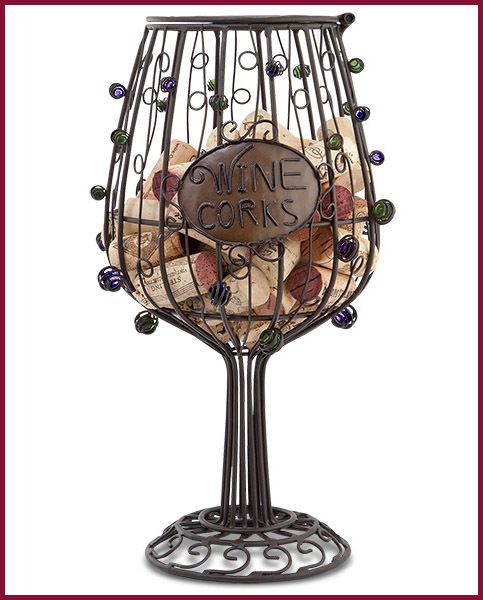 Great Bar Decor WINE GLASS Wine Cork Collection Cage  