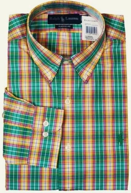 NWT Polo Ralph Lauren Green Plaid Dress Sport Shirt New  