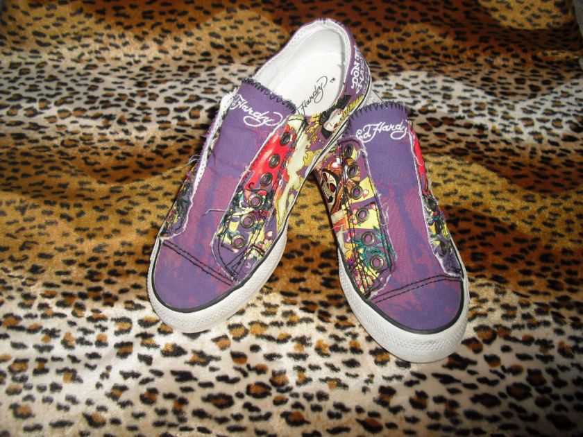 Womens ED HARDY  Anniversary Purple Shoe Sz 6  