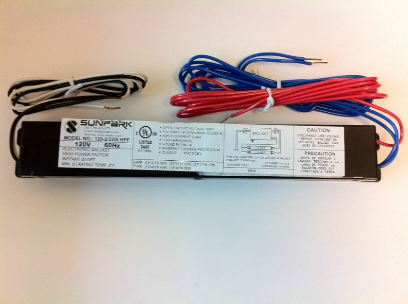 T8 Electronic Fluorescent Ballast 2/32 120V 2 Lamp  