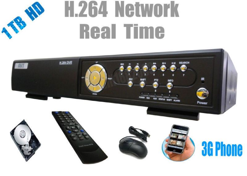 8CH Network DVR H264 Security SYSTEM CCTV + 1TB HD  