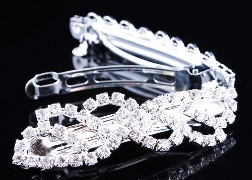   Rhinestone Crystal Hairpin Spring Clip Barrettes Hair Jewelry  