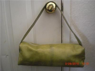 RACHEL LYNN Lime Green Purse LEATHER Stud Handbag Pouch  