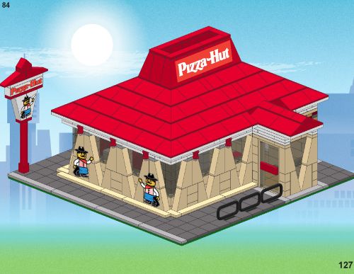 Pizza Hut Custom LEGO stickers & building instructions  