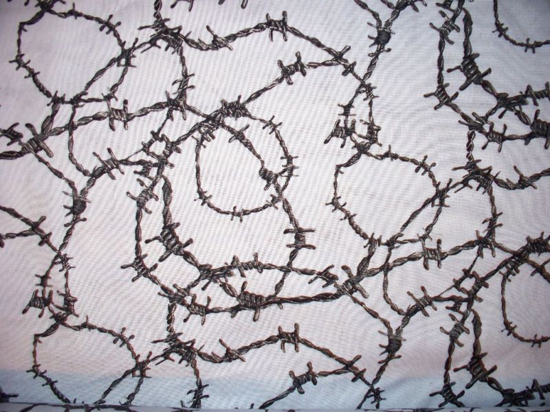 BARB WIRE BARBEDWIRE BIKER HOTROD CAR COTTON FABRIC  