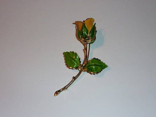 Vintage Giovanni Pin/Brooch Rose Gold/Enamel 1960s  