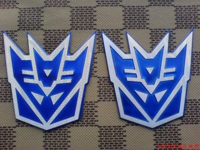 2pcs Blue Transformer DECEPTICON sticker car Emblem badge  