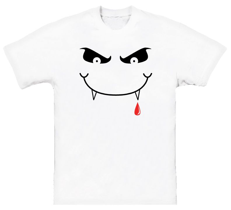 Vampire Cool Fangs True Blood Sexy Scary White T Shirt  