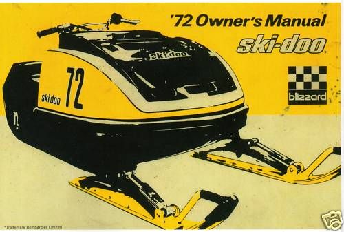 1972 SKI DOO BLIZZARD RACING SNOWMOBILE MANUAL SHARP  