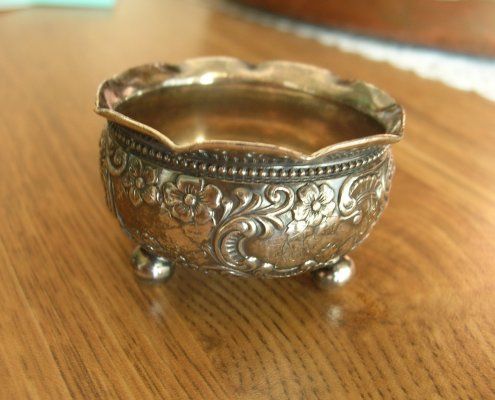   Wilcox Co.Silverplate OPEN SALT   50th Wedding Anniversary 1901  