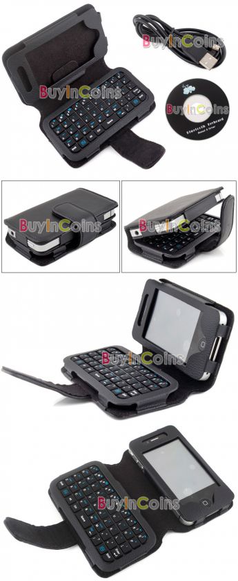 Mini Wireless Bluetooth Keyboard Leather Case 4 iPhone  