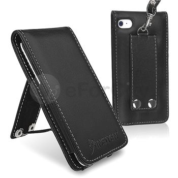 INSTEN Leather Case Skin Cover Black for New Apple iPod Touch 4th Gen 