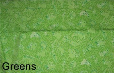 RARE LILLY PULITZER FABRIC*18X18*GREENS**HORSE*FOX*SEAL  