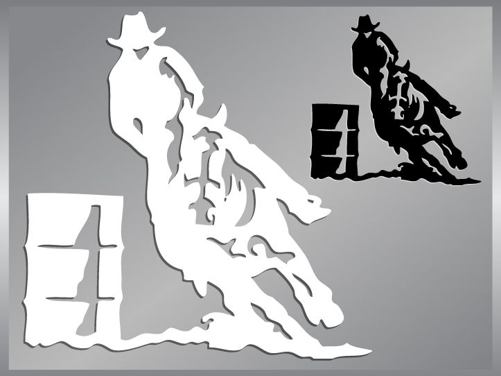 BARREL RACING cut vinyl decal sticker Cowboy  