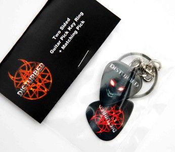 Disturbed Guitar Pick Keyring + Matching Guitar Pick  