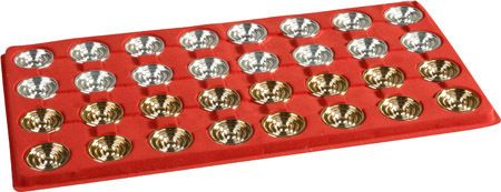 GIANT BACKGAMMON CHECKERS 24kt.GOLD/SILVER 1 3/4 DVCG  