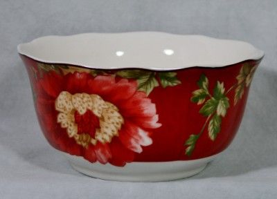 222 Fifth Fleur Rouge Fine China Soup / Cereal Bowl New  