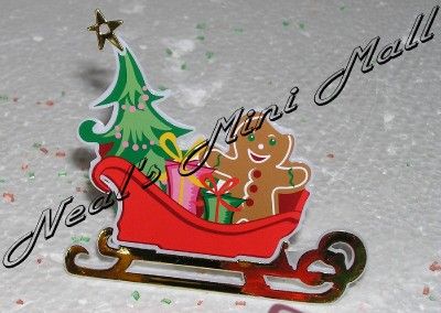 NIP Christmas Gingerbread Sleigh cake topper   9 pc   