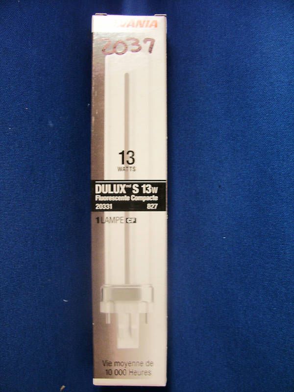 SYLVANIA DULUX S 13W COMPACT FLUORESCENT BULB TME#2037  