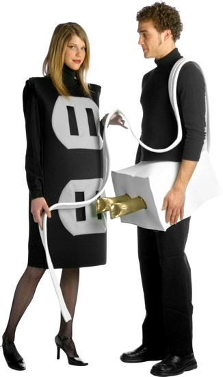 Adult Plug And Socket Funny Couples Halloween Costume  