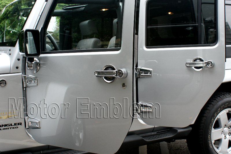   Jeep Wrangler 4 Door CHROME Hood & Door Hinge Trim 07 08 09 10 11 jk4