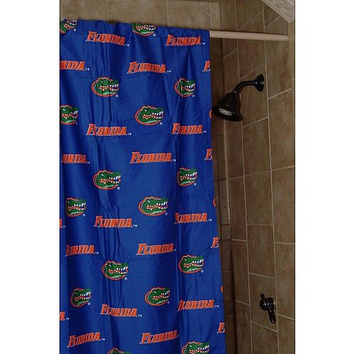 NEW OFFICIAL Florida Gators Fabric Logos Shower Curtain & Rings Hooks