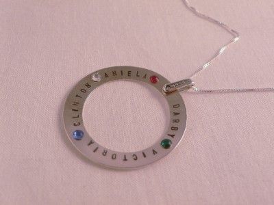 Sterling Silver Necklace Personalized Custom Birthstone  