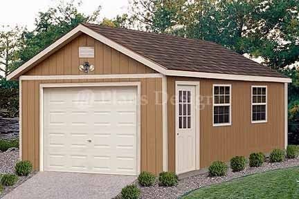 12 x 24 Yard Garage Building / Gable Shed Plans #51224  